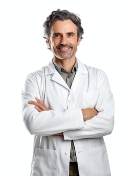 AI generated Professional pharmacist in white background photo