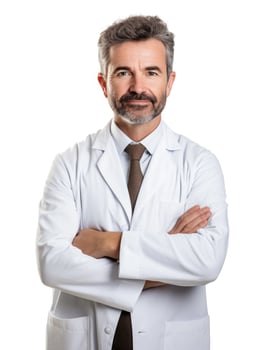 AI generated Professional pharmacist in white background photo