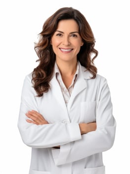 AI generated Professional pharmacist in white background photo