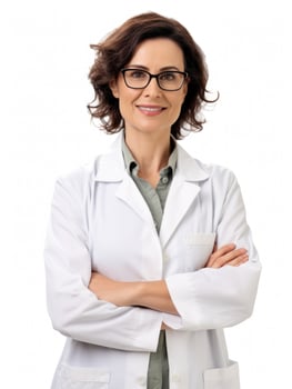 AI generated Professional pharmacist in white background photo