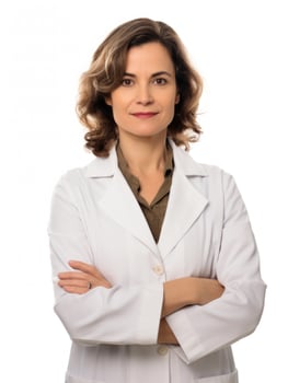 AI generated Professional pharmacist in white background photo