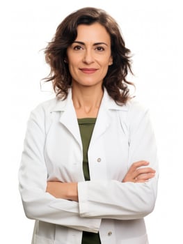 AI generated Professional pharmacist in white background photo
