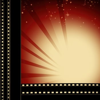 AI generated A simple yet elegant image featuring a film strip background with customizable copy text, photo