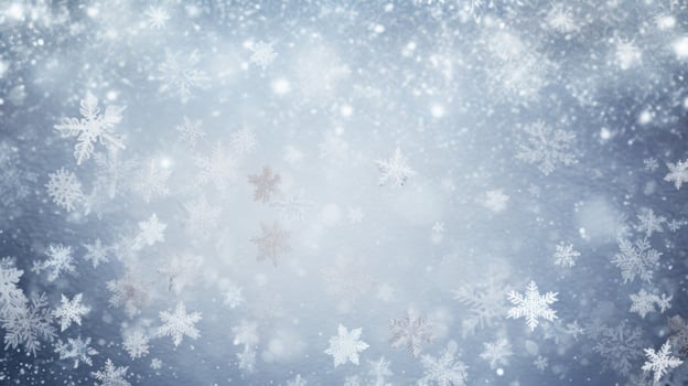 AI generated A white background with sparkling snowflakes photo