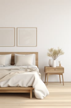 AI generated natural living bedroom, photo