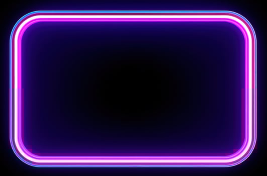 AI generated neon frame with pink and blue colors photo