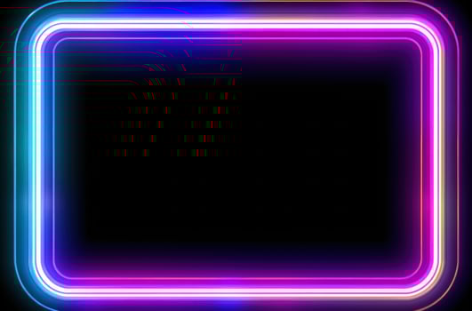 AI generated neon frame with pink and blue colors photo