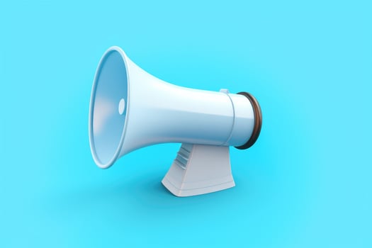 AI generated a megaphone on a blue background photo