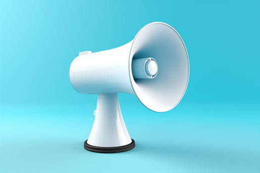 AI generated a megaphone on a blue background photo
