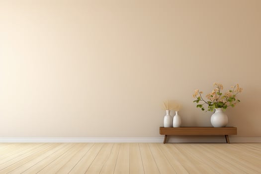 AI generated empty modern room minimal background photo