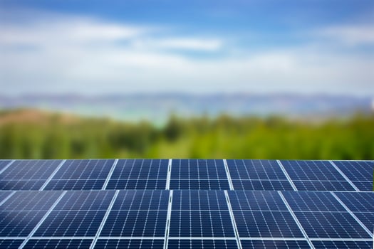 Solar panels, close up. Green energy innovation. photo