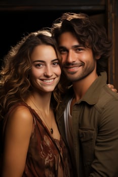 AI generated Happy Young Couple Smiling and Displaying Affection Together photo