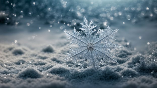 AI generated Explore the microscopic world of snowflakes, delving into the science behind their formation and the beauty of their individual designs. photo