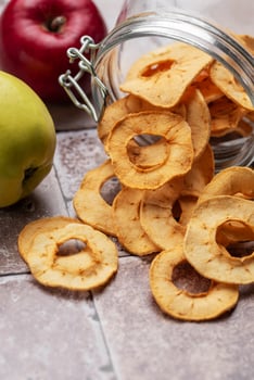 Dried apple chips photo