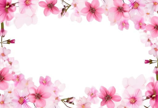 AI generated pink flowers frame photo
