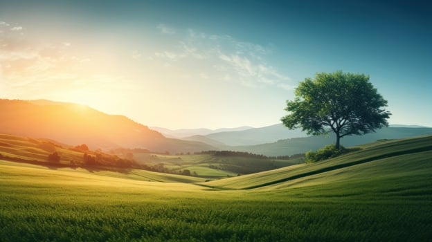 AI generated Peaceful landscape background photo
