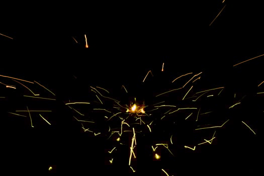 welding steel with sparks lighting photo