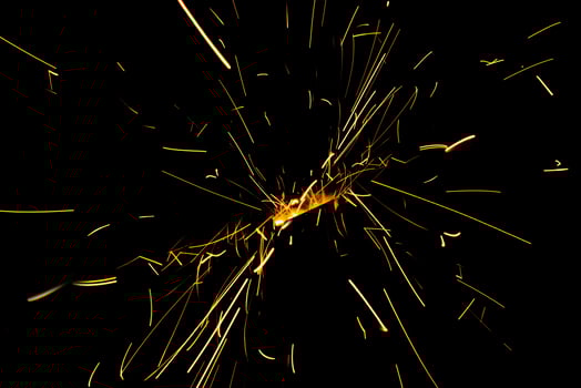 welding steel with sparks lighting photo