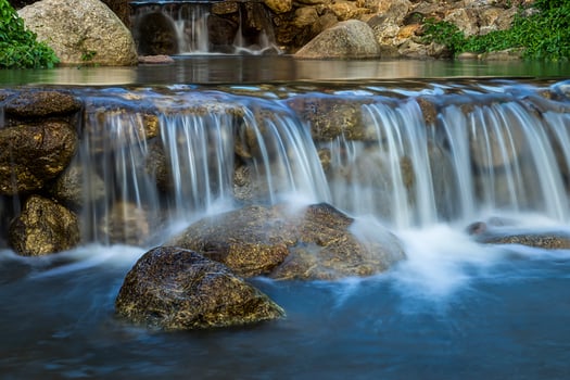 Small waterfall with water motion. photo
