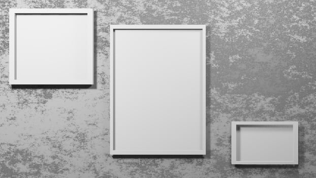 blank frame on wall cement texture photo