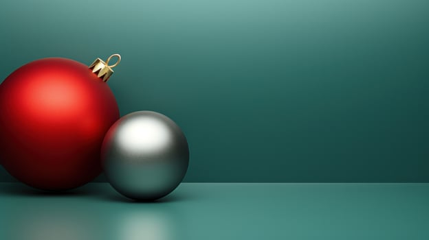 AI generated green and red christmas holiday card, photo