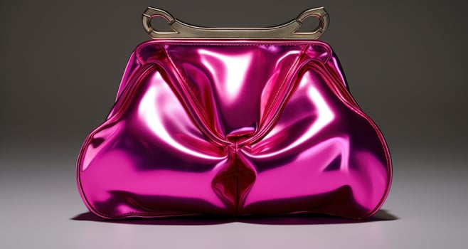 AI generated vivienne westwood purse fuchsia in a metallic leather, photo