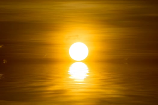 Big sun on the sunset sky. photo