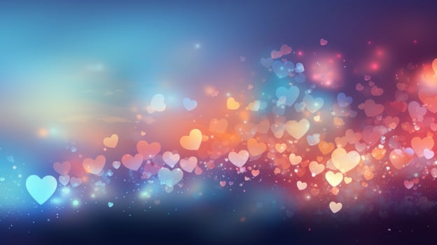 AI generated colorful heart shaped background photo