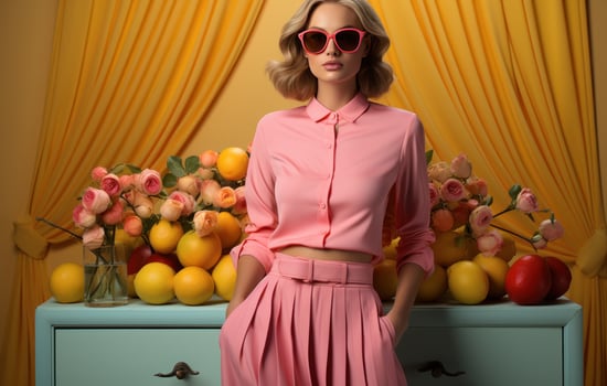 AI generated Young woman and Spring and Summer bright colors photo