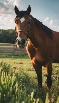 AI generated Equestrian Elegance The Majestic Beauty of Horses in Farm Life photo