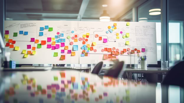 AI generated corporate bokeh business background photo