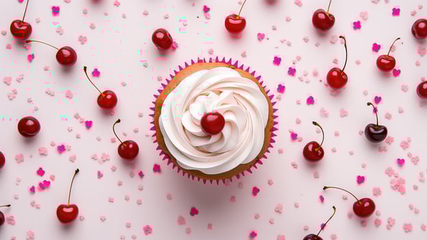 AI generated frosting sprinkles cupcake food photo