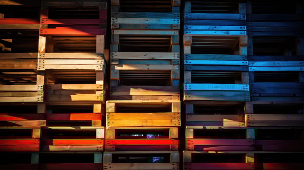 AI generated storage pallet warehouse background photo