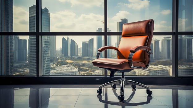 AI generated vintage chair business background photo