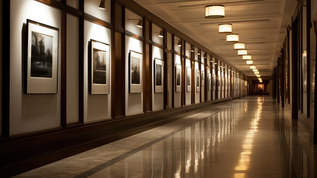 AI generated investment corridor business background photo