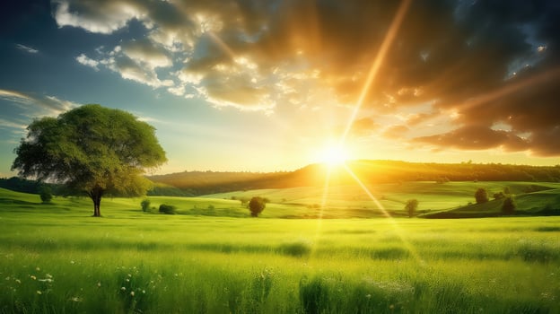 AI generated renewable sun eco background photo