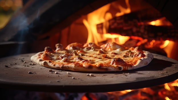 AI generated toppings crust pizza food photo