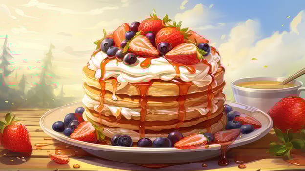 AI generated cream sweet dessert food photo