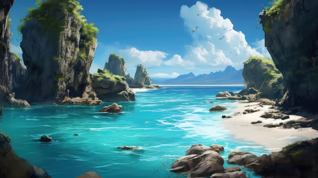 AI generated coastline sea cliffs landscape photo