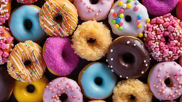 AI generated sweet snack donut food photo