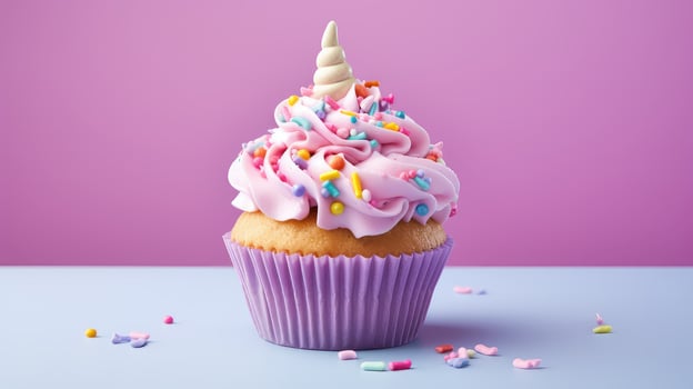 AI generated frosting isolated cupcake food photo