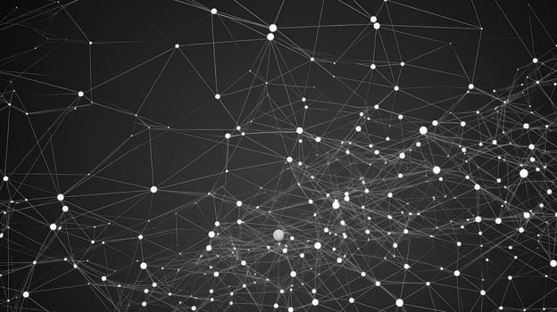 AI generated connection network dots background photo