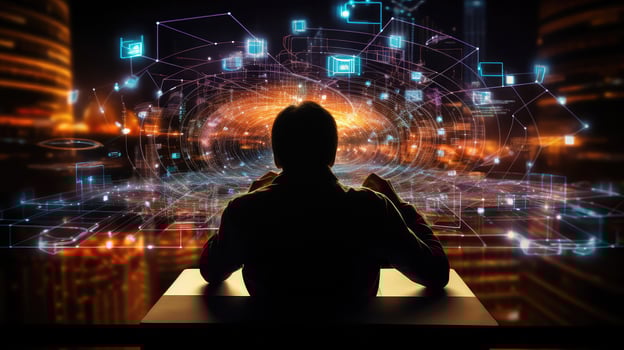 AI generated internet information electronic background photo