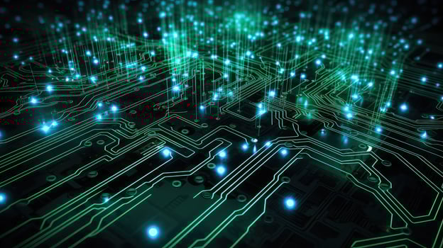 AI generated technology network digital background photo