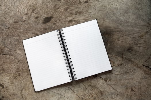 White book memo blank open on table photo