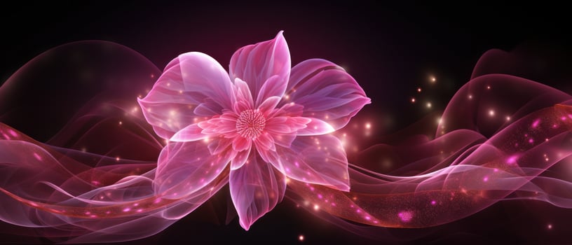 AI generated female cancer awareness symbol, pink petals photo