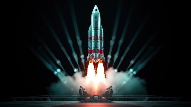 AI generated image of a rocket launch photo