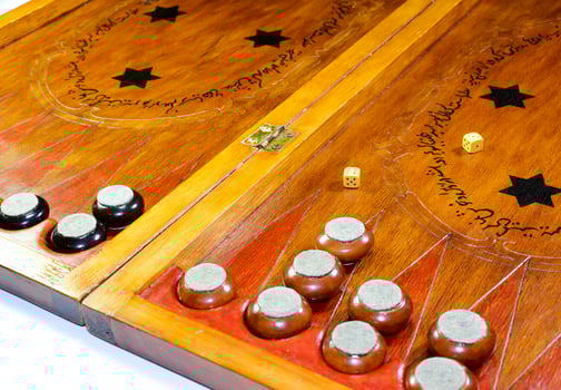 Backgammon. Backgammon handmade. photo
