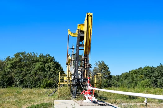 Pumping unit as the oil pump installed on a well photo
