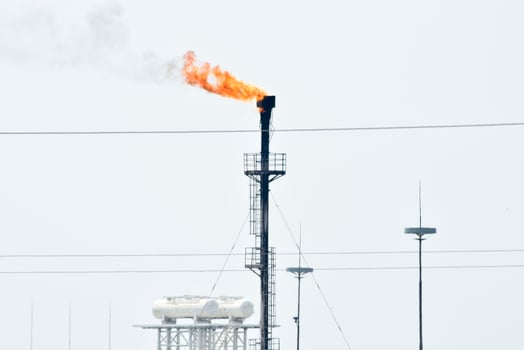 Torch system on an oil field photo